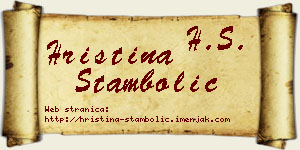 Hristina Stambolić vizit kartica